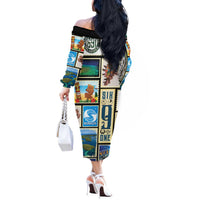 FSM Micronesia Culture Off The Shoulder Long Sleeve Dress LT05 - Polynesian Pride
