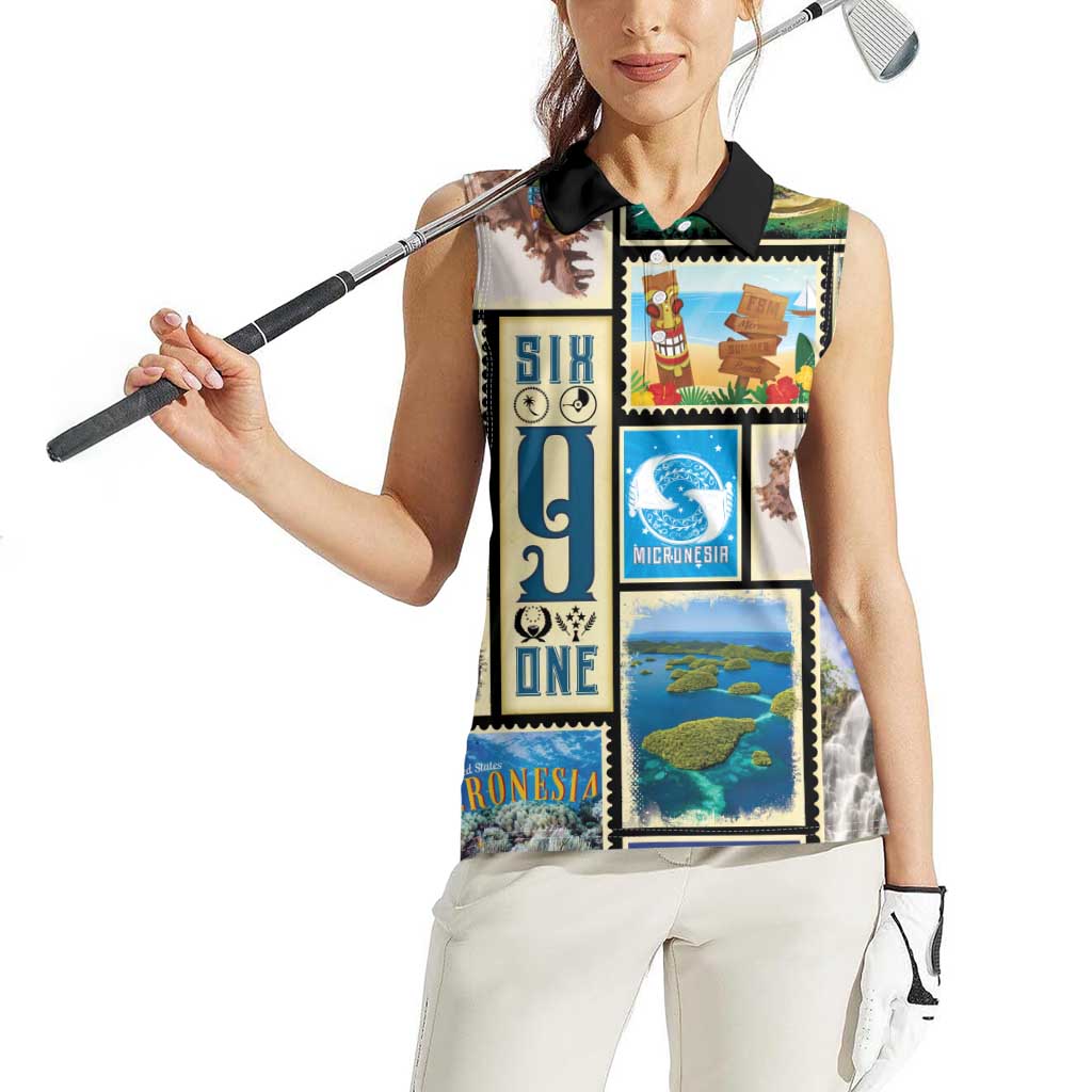 FSM Micronesia Culture Women Sleeveless Polo Shirt
