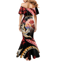 Personalised French Polynesia Victory Day Family Matching Mermaid Dress and Hawaiian Shirt Polynesian Pattern Plumeria LT05 - Polynesian Pride