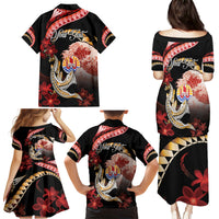 Personalised French Polynesia Victory Day Family Matching Puletasi and Hawaiian Shirt Polynesian Pattern Plumeria LT05 - Polynesian Pride