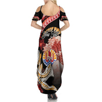 Personalised French Polynesia Victory Day Family Matching Summer Maxi Dress and Hawaiian Shirt Polynesian Pattern Plumeria LT05 - Polynesian Pride
