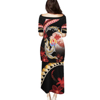 Personalised French Polynesia Victory Day Puletasi Polynesian Pattern Plumeria