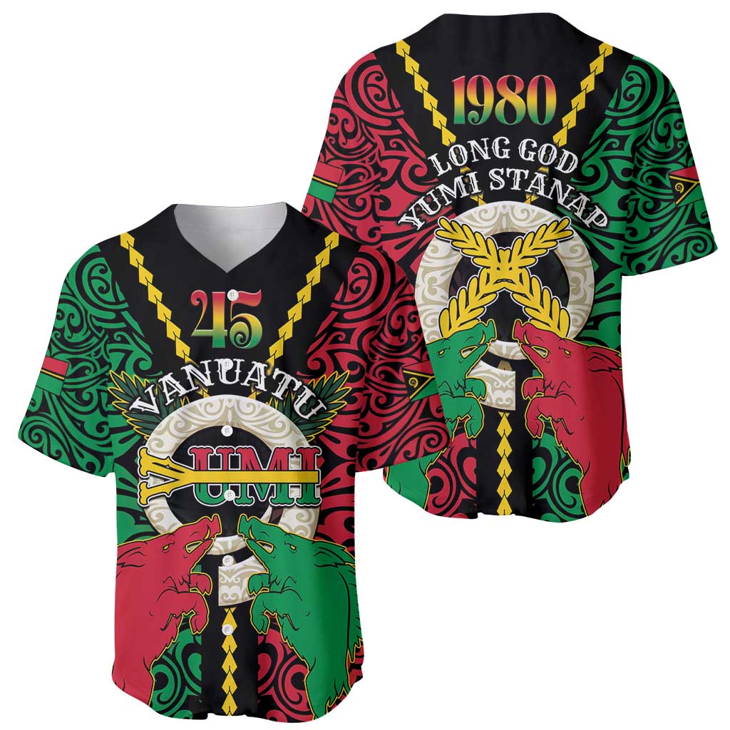 Vanuatu 45th Independence Day Baseball Jersey Long God Yumi Stanap Wild Boar LT05