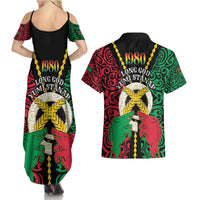 Vanuatu 45th Independence Day Couples Matching Summer Maxi Dress and Hawaiian Shirt Long God Yumi Stanap Wild Boar LT05 - Polynesian Pride