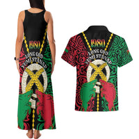 Vanuatu 45th Independence Day Couples Matching Tank Maxi Dress and Hawaiian Shirt Long God Yumi Stanap Wild Boar LT05 - Polynesian Pride