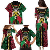 Vanuatu 45th Independence Day Family Matching Puletasi and Hawaiian Shirt Long God Yumi Stanap Wild Boar LT05 - Polynesian Pride