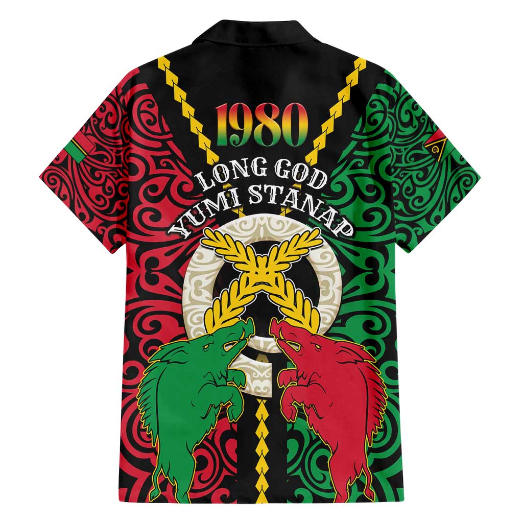 Vanuatu 45th Independence Day Family Matching Summer Maxi Dress and Hawaiian Shirt Long God Yumi Stanap Wild Boar LT05 - Polynesian Pride
