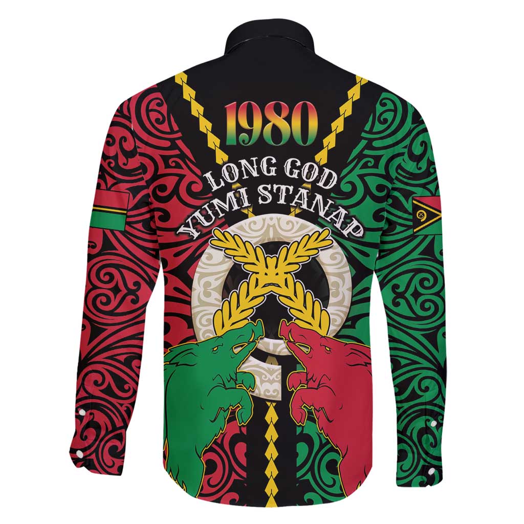Vanuatu 45th Independence Day Family Matching Summer Maxi Dress and Hawaiian Shirt Long God Yumi Stanap Wild Boar LT05 - Polynesian Pride