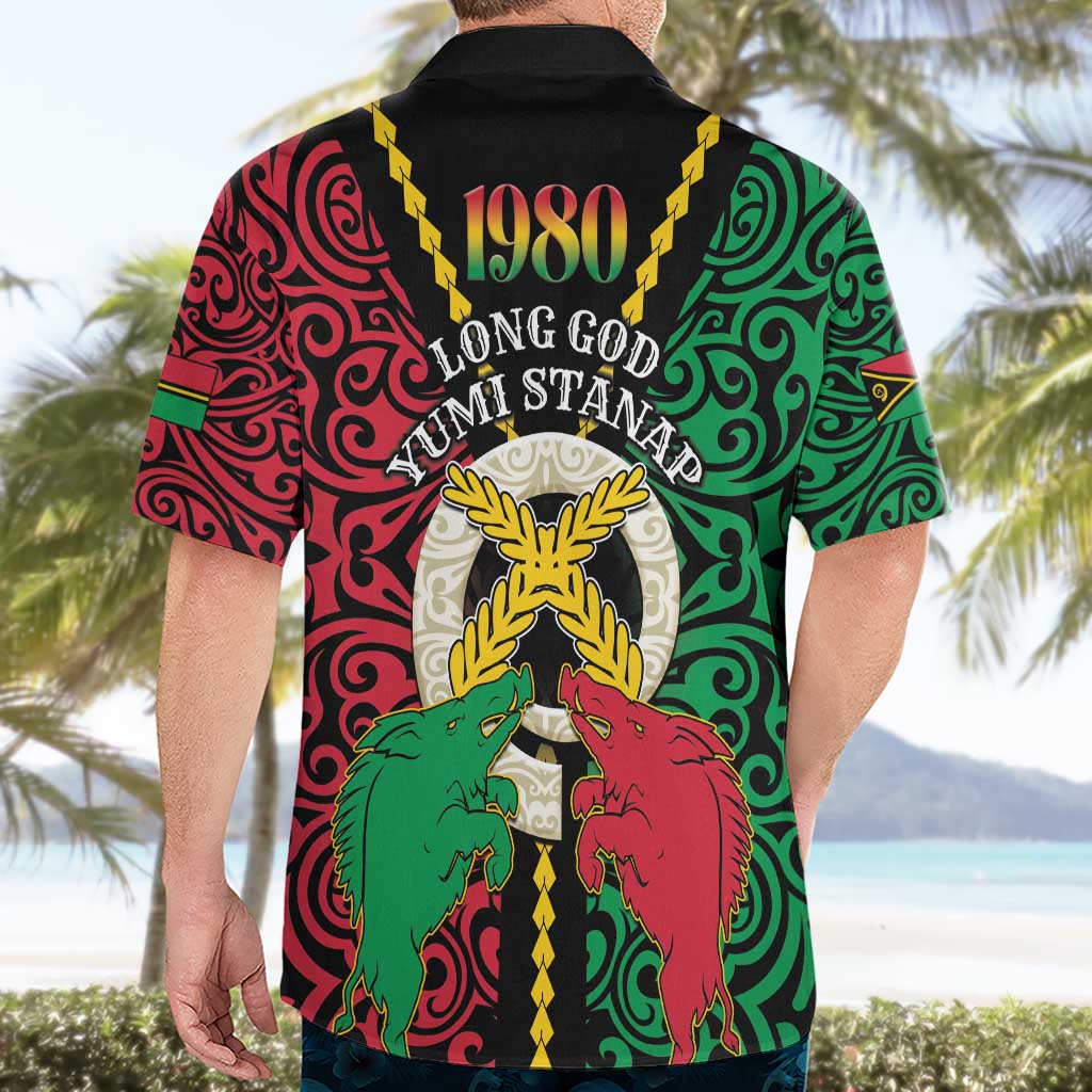 Vanuatu 45th Independence Day Hawaiian Shirt Long God Yumi Stanap Wild Boar LT05
