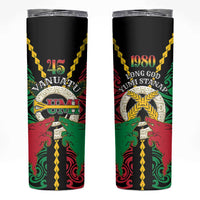 Vanuatu 45th Independence Day Skinny Tumbler Long God Yumi Stanap Wild Boar LT05 Black - Polynesian Pride