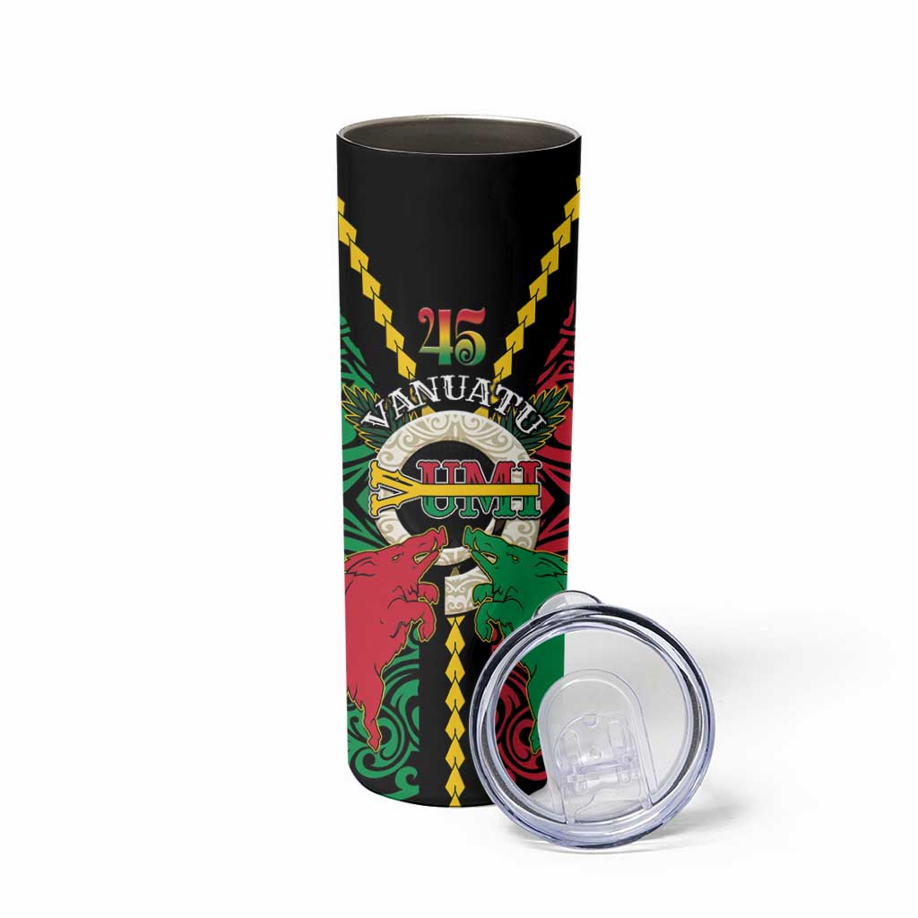 Vanuatu 45th Independence Day Skinny Tumbler Long God Yumi Stanap Wild Boar LT05 - Polynesian Pride