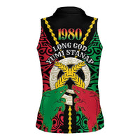 Vanuatu 45th Independence Day Women Sleeveless Polo Shirt Long God Yumi Stanap Wild Boar LT05 - Polynesian Pride