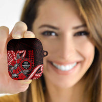 Hawaii Lahainaluna High School AirPods Case Tribal Tattoo With Hibiscus Flowers LT05 - Polynesian Pride