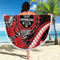 Hawaii Lahainaluna High School Beach Blanket Tribal Tattoo With Hibiscus Flowers
