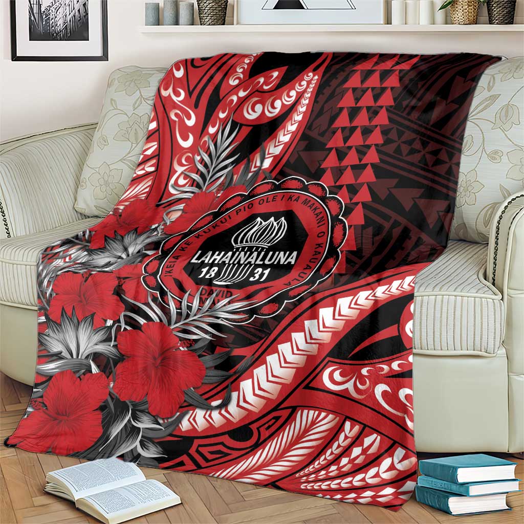 Hawaii Lahainaluna High School Blanket Tribal Tattoo With Hibiscus Flowers