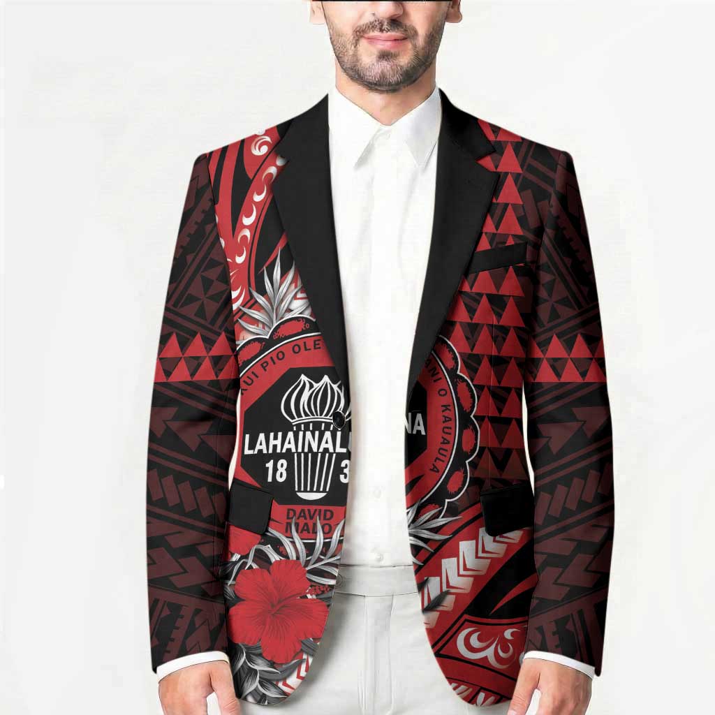 Personalized Hawaii Lahainaluna High School Blazer Tribal Tattoo With Hibiscus Flowers