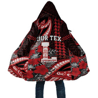 Personalized Hawaii Lahainaluna High School Cloak Tribal Tattoo With Hibiscus Flowers LT05 Unisex Red - Polynesian Pride