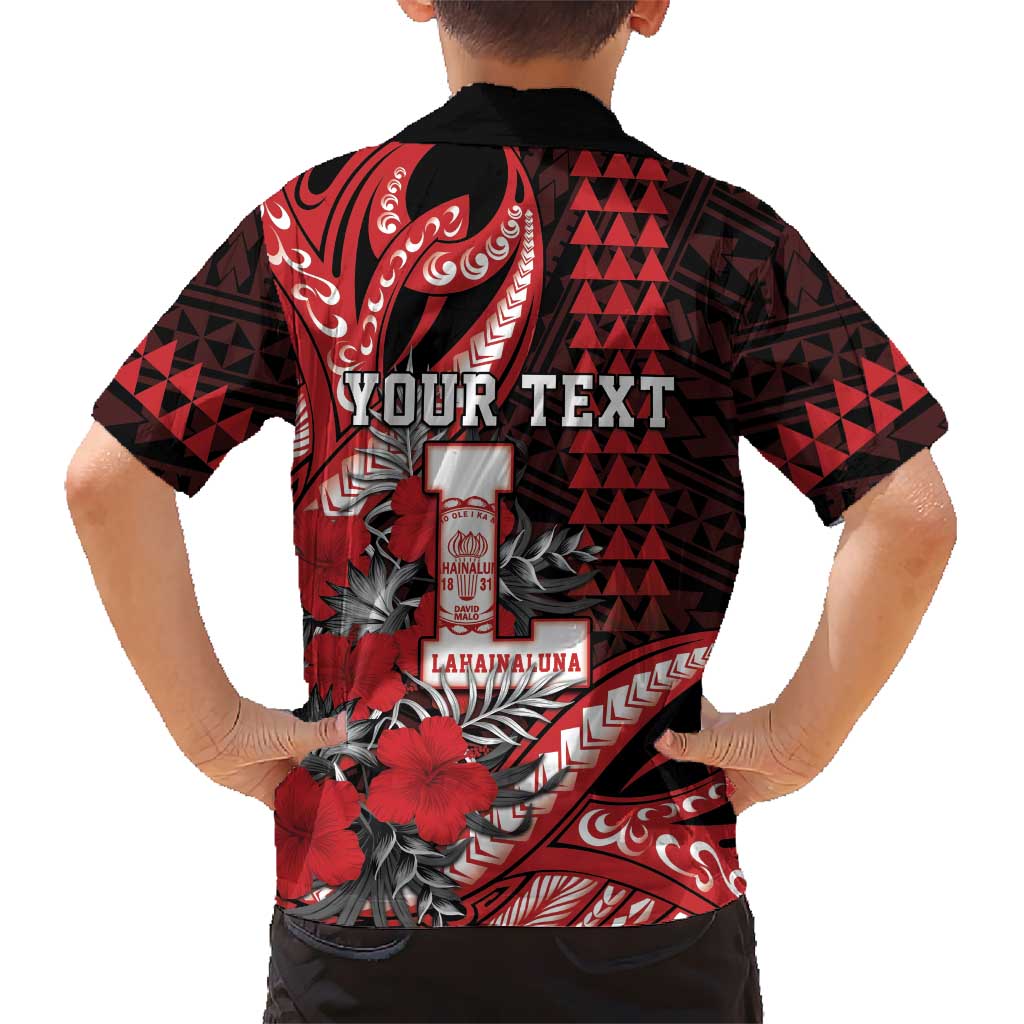 Personalized Hawaii Lahainaluna High School Family Matching Puletasi and Hawaiian Shirt Tribal Tattoo With Hibiscus Flowers LT05 - Polynesian Pride
