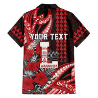 Personalized Hawaii Lahainaluna High School Family Matching Tank Maxi Dress and Hawaiian Shirt Tribal Tattoo With Hibiscus Flowers LT05 - Polynesian Pride