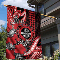 Hawaii Lahainaluna High School Garden Flag Tribal Tattoo With Hibiscus Flowers LT05 - Polynesian Pride