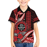 Personalized Hawaii Lahainaluna High School Hawaiian Shirt Tribal Tattoo With Hibiscus Flowers LT05 - Polynesian Pride