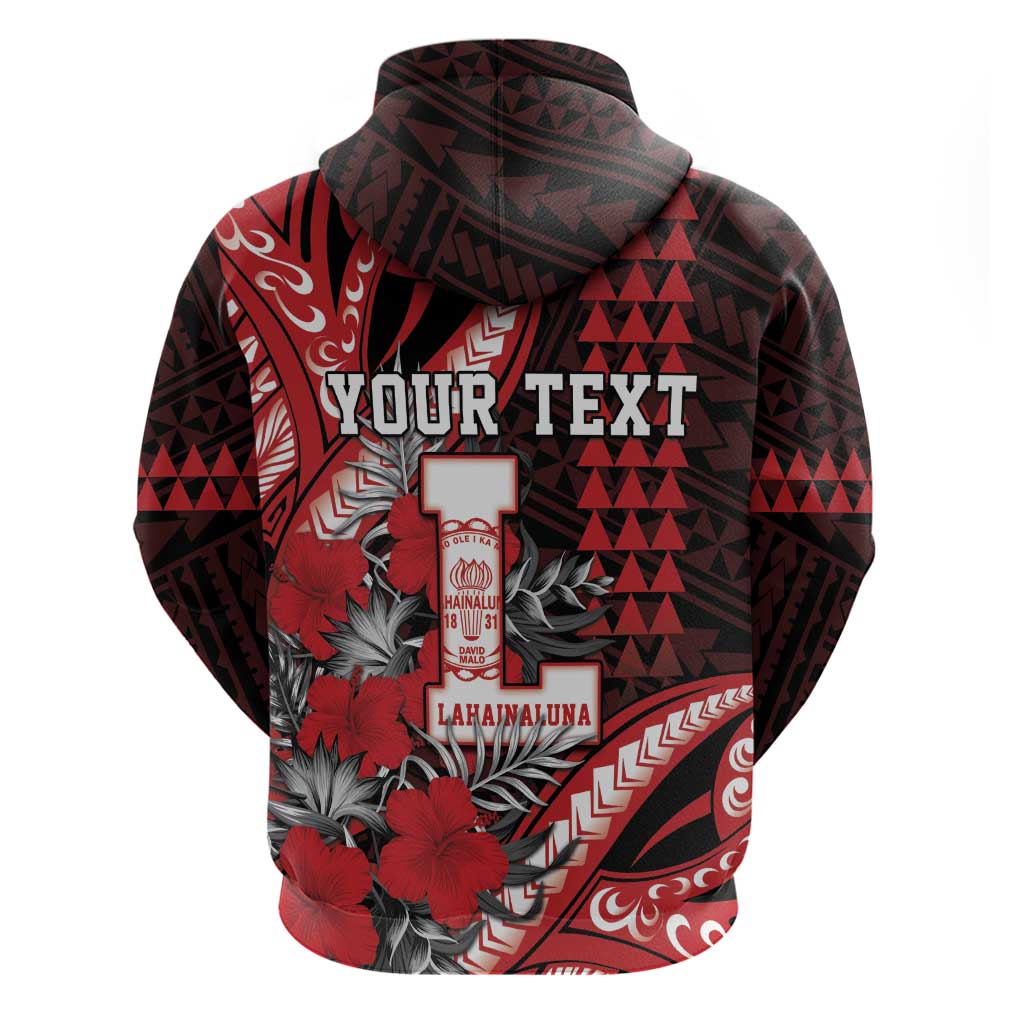 Personalized Hawaii Lahainaluna High School Hoodie Tribal Tattoo With Hibiscus Flowers LT05 - Polynesian Pride