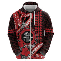 Personalized Hawaii Lahainaluna High School Hoodie Tribal Tattoo With Hibiscus Flowers LT05 - Polynesian Pride