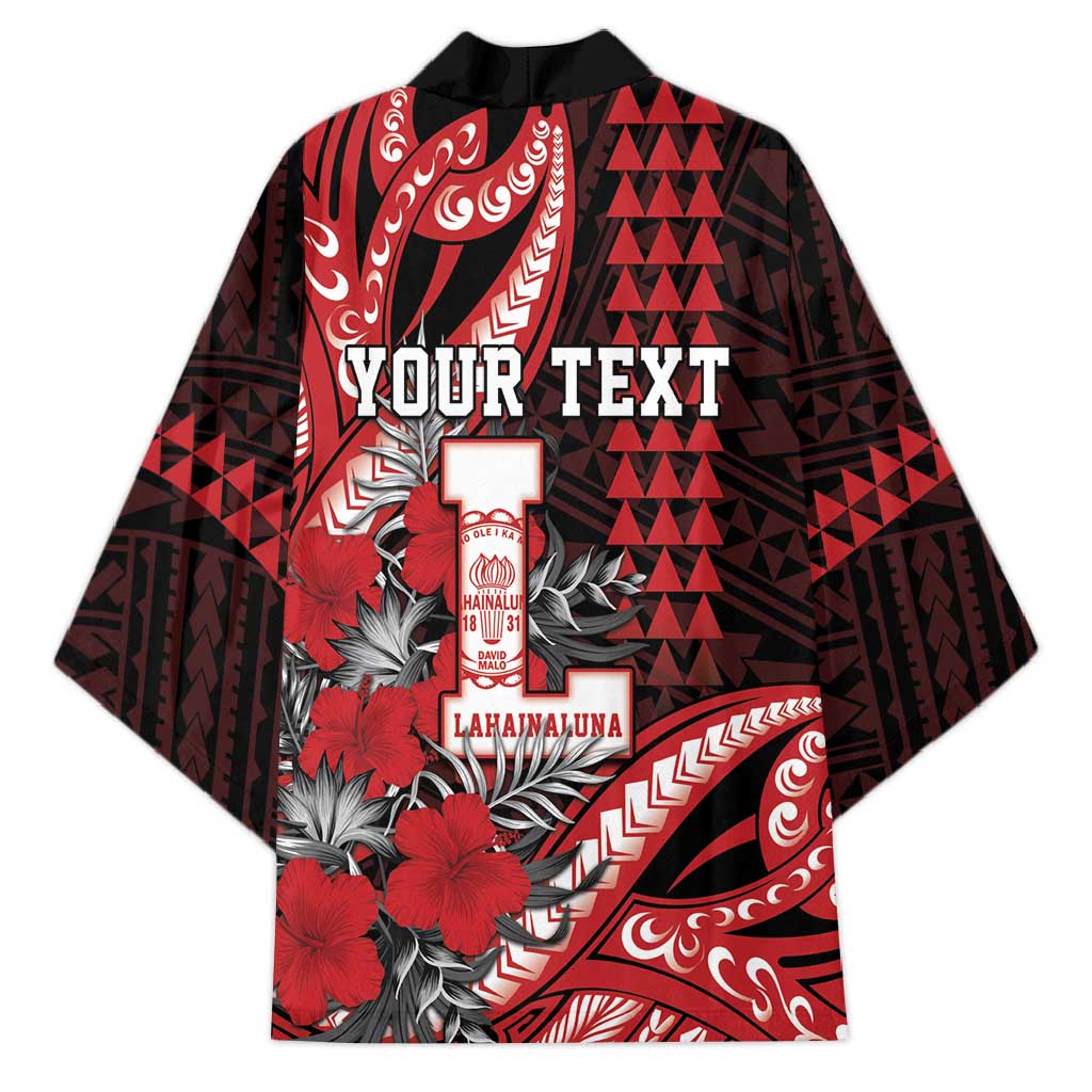 Personalized Hawaii Lahainaluna High School Kimono Tribal Tattoo With Hibiscus Flowers