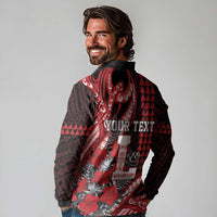 Personalized Hawaii Lahainaluna High School Long Sleeve Polo Shirt Tribal Tattoo With Hibiscus Flowers LT05 - Polynesian Pride