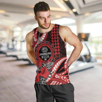 Personalized Hawaii Lahainaluna High School Men Tank Top Tribal Tattoo With Hibiscus Flowers