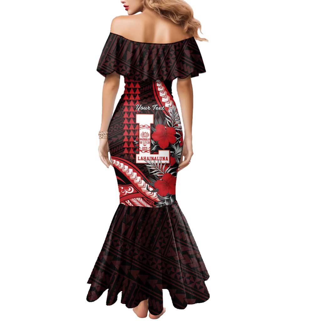 Personalized Hawaii Lahainaluna High School Mermaid Dress Tribal Tattoo With Hibiscus Flowers LT05 - Polynesian Pride