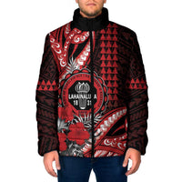 Personalized Hawaii Lahainaluna High School Padded Jacket Tribal Tattoo With Hibiscus Flowers