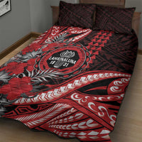 Hawaii Lahainaluna High School Quilt Bed Set Tribal Tattoo With Hibiscus Flowers