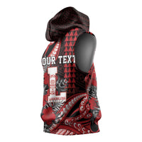 Personalized Hawaii Lahainaluna High School Sleeveless Hoodie Tribal Tattoo With Hibiscus Flowers LT05 - Polynesian Pride