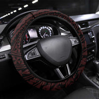 Hawaii Lahainaluna High School Steering Wheel Cover Tribal Tattoo With Hibiscus Flowers