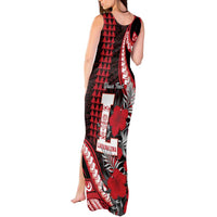 Personalized Hawaii Lahainaluna High School Tank Maxi Dress Tribal Tattoo With Hibiscus Flowers LT05 - Polynesian Pride