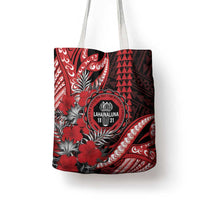 Hawaii Lahainaluna High School Tote Bag Tribal Tattoo With Hibiscus Flowers LT05 - Polynesian Pride