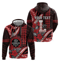 Personalized Hawaii Lahainaluna High School Zip Hoodie Tribal Tattoo With Hibiscus Flowers LT05 - Polynesian Pride