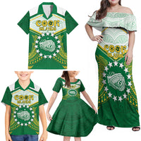 Personalised Cook Islands Ra o te Ui Ariki Family Matching Off Shoulder Maxi Dress and Hawaiian Shirt Polynesian Pattern LT05 - Polynesian Pride