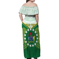 Personalised Cook Islands Ra o te Ui Ariki Family Matching Off Shoulder Maxi Dress and Hawaiian Shirt Polynesian Pattern LT05 - Polynesian Pride