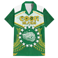 Personalised Cook Islands Ra o te Ui Ariki Family Matching Summer Maxi Dress and Hawaiian Shirt Polynesian Pattern LT05 Dad's Shirt - Short Sleeve Green - Polynesian Pride