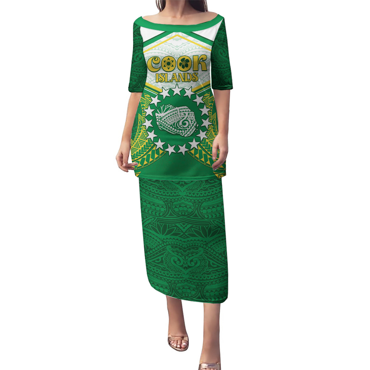 Personalised Cook Islands Ra o te Ui Ariki Puletasi Polynesian Pattern