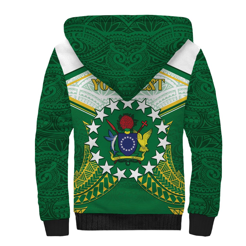 Personalised Cook Islands Ra o te Ui Ariki Sherpa Hoodie Polynesian Pattern