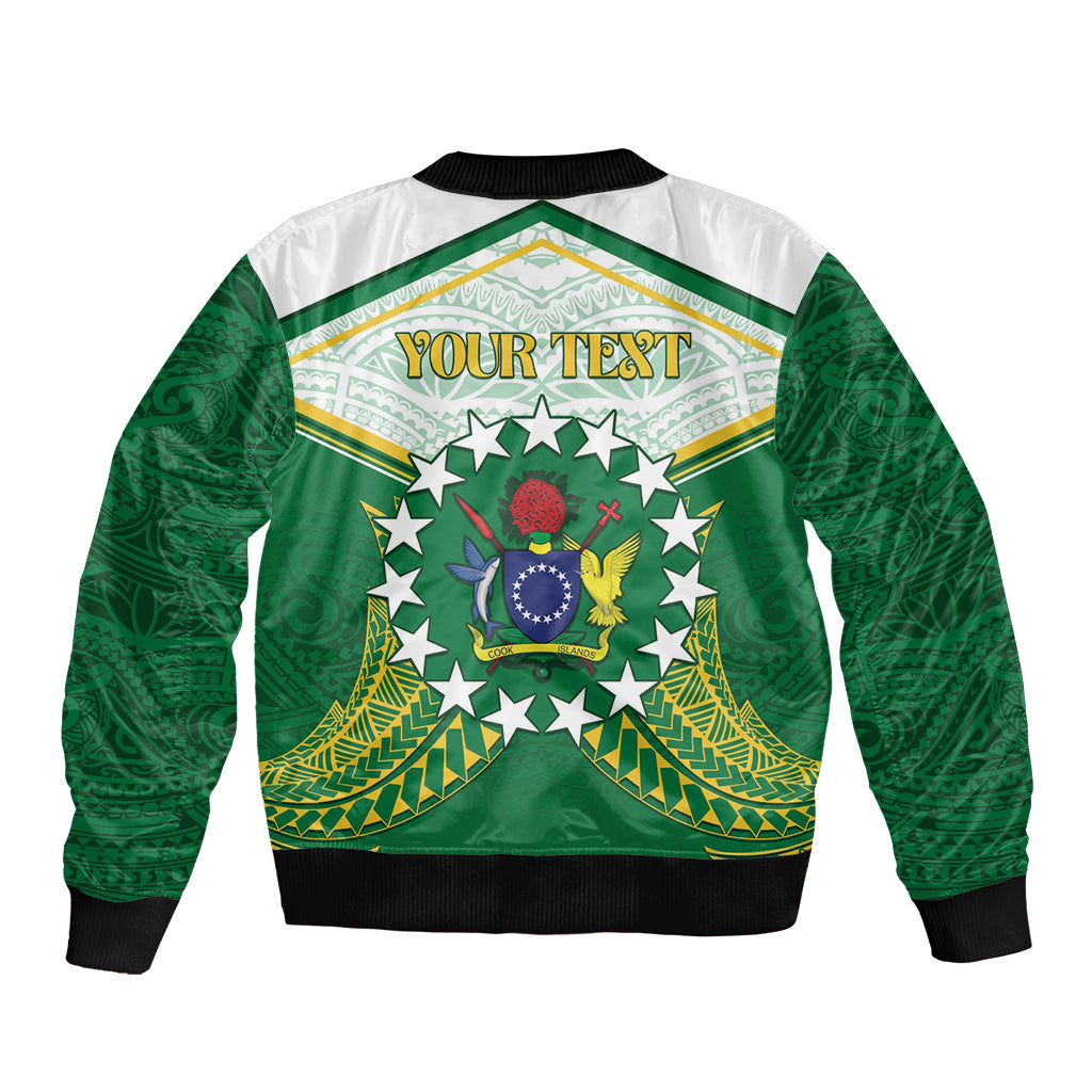 Personalised Cook Islands Ra o te Ui Ariki Sleeve Zip Bomber Jacket Polynesian Pattern