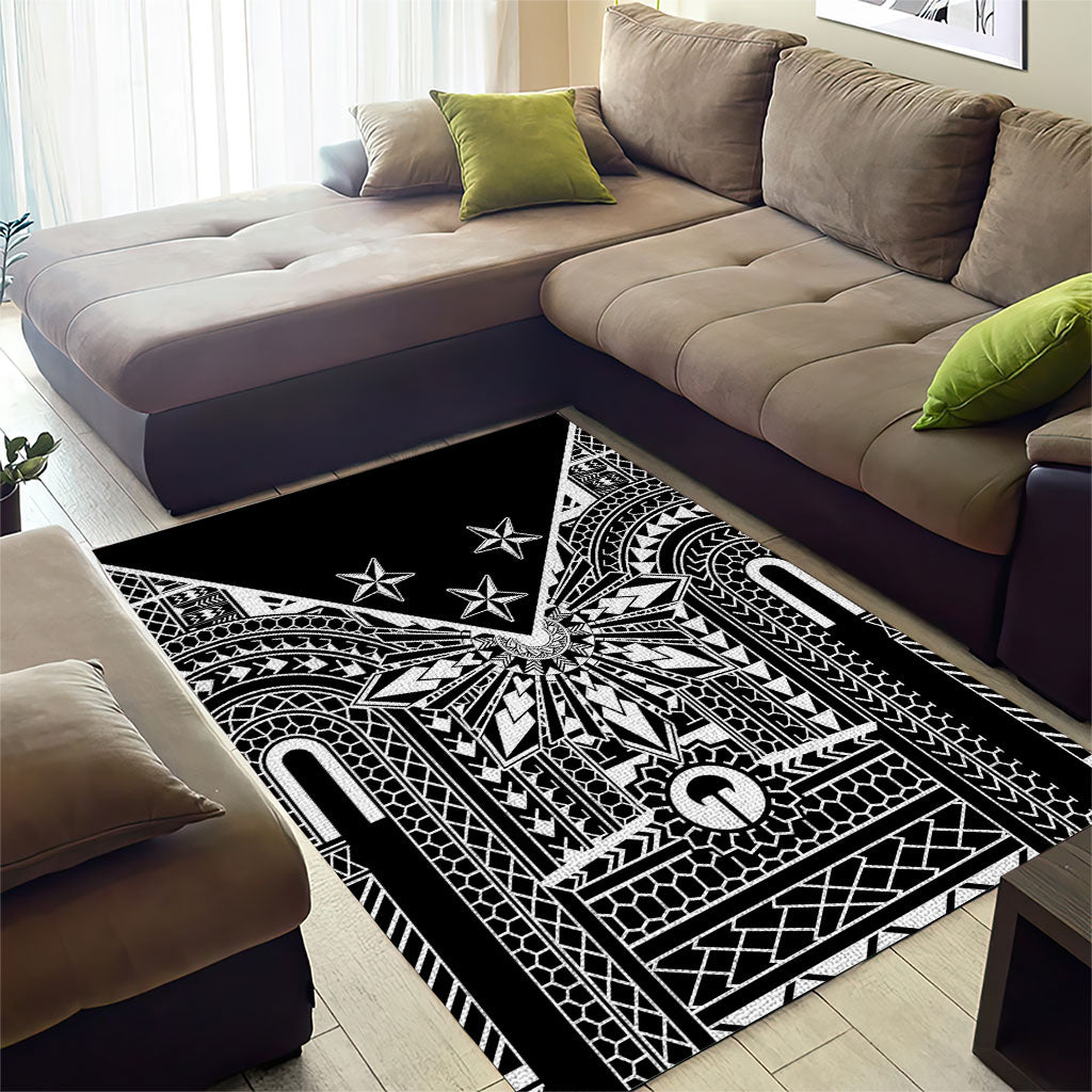 Black Philippines Sun Star Area Rug Igorot Tribal Inspiration