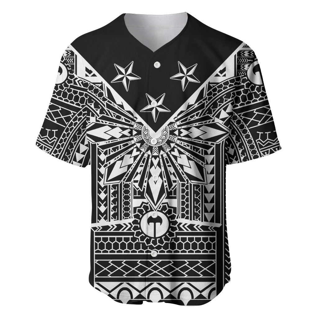 Black Philippines Sun Star Baseball Jersey Igorot Tribal Inspiration