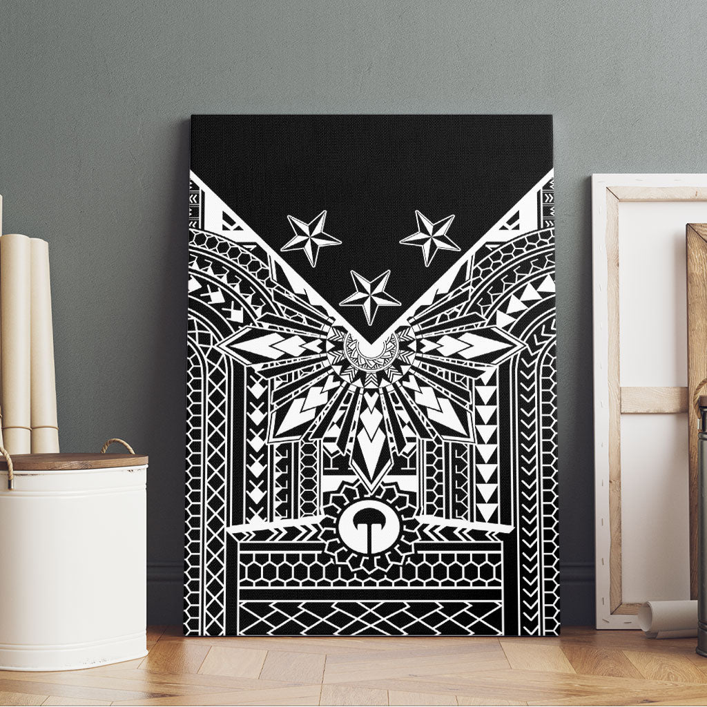 Black Philippines Sun Star Canvas Wall Art Igorot Tribal Inspiration