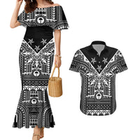 Black Philippines Sun Star Couples Matching Mermaid Dress and Hawaiian Shirt Igorot Tribal Inspiration LT05 Black - Polynesian Pride