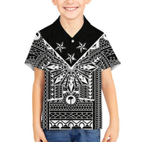 Black Philippines Sun Star Family Matching Off Shoulder Maxi Dress and Hawaiian Shirt Igorot Tribal Inspiration LT05 Son's Shirt Black - Polynesian Pride
