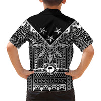 Black Philippines Sun Star Family Matching Short Sleeve Bodycon Dress and Hawaiian Shirt Igorot Tribal Inspiration LT05 - Polynesian Pride